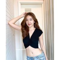 ราคา Twisty crop ครอปแขนสั้น ดีเทลม้วนหน้าเก๋ๆ (12603531040)