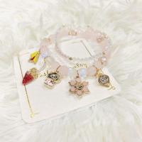 ราคา กำไลหินลายคิตตี้กับสตอเบอรี่สีชมพู (4253697471)