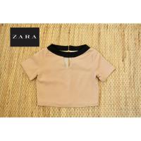 ราคา ZARA x cotton sizeS x ทรงครอป สีชมพูตัดสวย ไม่ตำหนิ ❌Tag ตัด อก 32 เอว 30 ยาว 16 • Code : 032(1) (16792369875)