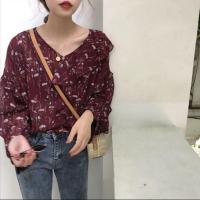 ราคา เสื้อชีฟองระบายลายดอกสีแดง (13708288728)