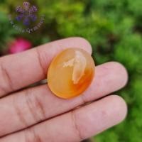 ราคา Big Size พลอยโมรา (Natural Agate) น้ำหนัก 30.65 ct. สีขาว ส้ม ส้มอ่อน รูปร่างไข่หลังเบี้ย เนื้อเนียน พลอยแท้ 100% (16757957931)