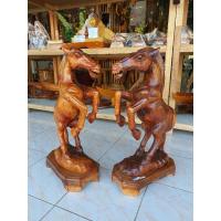 ราคา ม้าคู่ ไม้แกะสลัก ขนาด 24นิ้ว(60cm.) (9222930259)