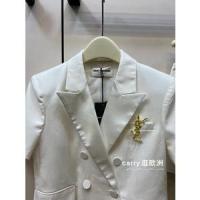 ราคา ซื้อ saint laurent saint laurent san roland ysl22 ฤดูใบไม้ผลิใหม่ เสื้อแจ็คเก็ตกางเกงขาสั้น (18419651446)