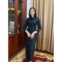 ราคา เสื้อจิตรลดา สีดำ ผ้าไหมลาว งานอัดกาว (ได้เสื้อไม่รวมผ้าถุงนะคะ) (6345969431)