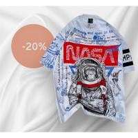 ราคา เสื้อโอเวอร์ไซส์ Street oversize เสื้อยืด สกรีนลายเท่ๆ (นักบินอวกาศ) (21977666690)