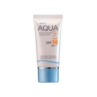 ราคา Mistine Aqua Base Sunscreen Facial Cream SPF 50 PA+++ 20g. มิสทิน Exp 26/3/22 (16222974444)