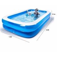 ราคา สระน้ำเหลี่ยมครอบครัว 200x150x50cm (สีฟ้า/สีเขียว) สระนํ้าเป่าลม ขนาด 2 เมตร (828748886)