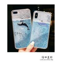 ราคา caseiPhoneเคสโทรศัพท์คู่ไอโฟนทรายดูดสีน้ำเงินแววสีชมพู 6s/7/8/7 plus /8 plus (2146090411)
