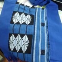 ราคา noonlarshop-กระเป๋าย้ามผ้าพื้นเมือง กระเป๋าสะพายข้าง น้ำเงิน วินเทจ (6516109588)