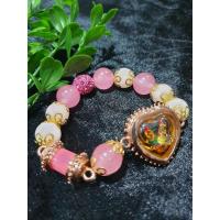 ราคา สร้อยข้อมือตะหรุดสาริกา สลับสีผึ้งของพระครูบากฤษณะ ร้อยหินโรสคอสสลับคริตตัลแวววาว (15150601386)