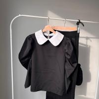 ราคา เสื้อคอบัว แขนพอง สีดำ สไตล์เกาหลี สไตล์วินเทจ (19584133548)