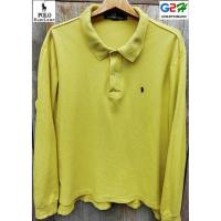 ราคา Polo Ralph Lauren แท้ เสื้อยืดโปโลแขนยาวสีเหลืองสุดเท่ห์ (320463920)