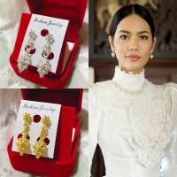 ราคา ต่างหูชุดไทยแบบหนีบลายพุ่มพิกุล (7611707354)