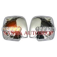 ราคา ครอบกระจกมองข้างมีไฟ Toyota Hiace Commuter ปี 2004-2018 สีโครเมียม รุ่นกระจกปรับมือ (2783097287)