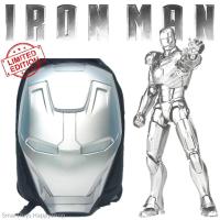 ราคา กระเป๋าเป้สะพายหลังไอรอนแมนมีไฟที่ตาสินค้านำเข้าจากต่างประเทศ Iron Man Head Bag Limited Edition Silver (3460007239)