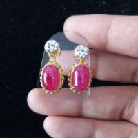 ราคา ต่างหูทับทิมพม่าเผาเก่า (3738201606)