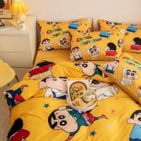 ราคา ผ้าปูที่นอน ผ้าฝ้าย 100 % (ลาย ชินจังสีเหลือง สีสันสุดๆ) (21892441977)