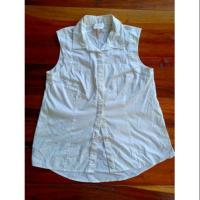 ราคา เสื้อเชิ้ตแขนกุด สีขาว งานป้าย (2157444016)