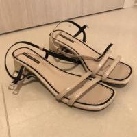 ราคา รองเท้าส้นสูง รัดส้น สีครีม *ใหม่ (7452409740)