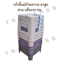 ราคา เก้าอี้แม่บ้านพลาสติกลายสาน ขาสูง (23176046131)