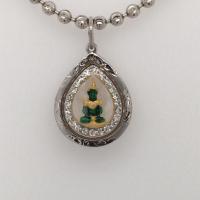 ราคา จี้พระแก้วมรกตเพชรทรงหยดน้ำ(กรอบเงินแท้) (5263507745)