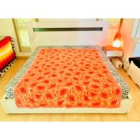 ราคา ผ้าปูรองนอน ขนาด 5ฟุต สีส้มกำมะหยี่ลายดอกกุหลาบ ยี่ห้อ Pro dumino (สภาพใหม่) มือสองขายตามสภาพ สินค้าญี่ปุ่น-เกาหลีแท้ (19303248978)