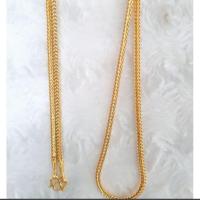 ราคา สร้อยคอทองหุ้มหนัก1บาทลายสี่เสา#แถมฟรีตะขอ (9643682925)