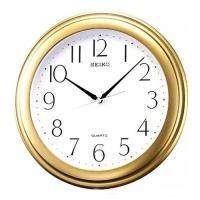ราคา SEIKO นาฬิกาแขวนผนัง ขอบพลาสติกสีบอร์นทอง หน้าขาว รุ่น QXA327,QXA327G (1603112930)