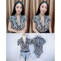 ราคา บอดี้สูทคอไขว้เก้ๆแขนสั้น (7950990496)