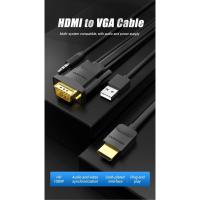 ราคา สายสัญญาณ HDMI to VGA +Audio+Power สำหรับ TV, Projector, ยาว 2 M (ABIBH) Vention (ออกใบกำกับภาษีได้) (23201783929)