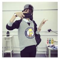 ราคา เสื้อแฟชั่น คอกลม แขนยา บุกันหนาว ลาย The Simpsons สีเทา (79988180)