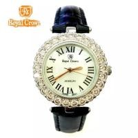 ราคา Royal Crown นาฬิกาสำหรับสุภาพสตรี อิตาลีดีไซน์ ประดับเพชร cz อย่างดี สายหนังแท้ เหมาะสำหรับทุกโอกาส รุ่น 6305 -(Black) (5160569482)