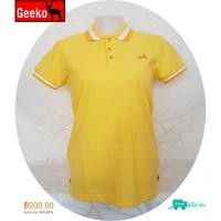 ราคา เสื้อโปโล แฟชั่น ( Polo Shirt )แบรนด์ Geeko ตรากวาง หญิง รุ่นสลิมสี เหลือง ( ขลิบ คอ แขน ) 020SW37 (2117966739)