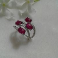 ราคา แหวนเงินแท้ ทัมทิมพม่า เนื้อแก้วสีสวย (853976807)