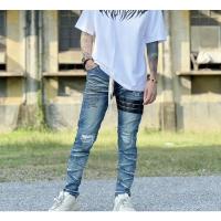 ราคา กางเกงยีนส์ขายาวแถบหนังข้าง (19468203570)