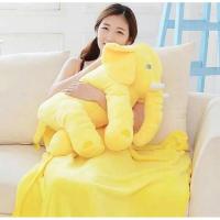 ราคา ตุ๊กตาหมอนผ้าห่ม หมอนข้าง ผ้าห่ม Plush pillow blanket หมอนหนุน หมอนข้างเด็ก ตุ๊กตา ช้างน้อย น่ารัก By Happy Homemart (5372250577)