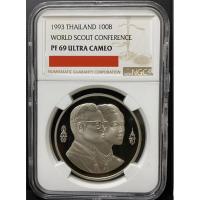 ราคา เหรียญนิกเกิลขัดเงา 100 บาท วาระประชุมลูกเสือโลก เกรดรองแชมป์ NGC PF69 ปี 1993 (17219309701)
