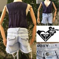 ราคา 2sis1bro แบรนด์แท้ Roxy กางเกงยีนส์ขาสั้น มือสอง พร้อมส่ง sz 5 (1232663461)