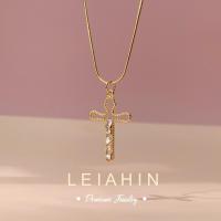 ราคา LEIAHIN สร้อยคอจี้ไม้กางเขน สร้อยสแตนเลสแท้ 100% สร้อยคอทองคำ 18k, เครื่องประดับแฟชั่นผู้หญิง (13431384484)