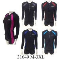 ราคา ชุดว่ายน้ำ minimalชุดว่ายน้ำผู้หญิง แบบ2ชิ้น เสื้อเเขนยาวกางเกงขาสั้น มีซิปด้านหน้า รหัส 31649 (9424269302)