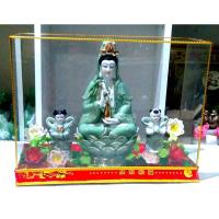 ราคา กรอบตู้พระโพธิสัตว์กวนอิมปางประทานพราเขียว พร้อมกิมท้ง เหล่งนึงสีเขียว พร้อมดอกบัวงานปั้นดินญี่ปุ่น (9242444925)