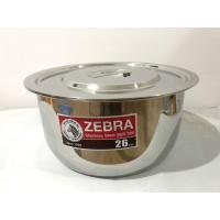 ราคา Zebra หม้อแขก หม้อต้มอาหารพร้อมฝา สแตนเลส ตราหัวม้าลาย ขนาด 26 ซม. (23835478583)