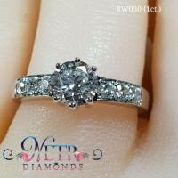 ราคา แหวนเพชร 1 กะรัต เพชรเลียนแบบเพชรแท้ ทำจาก เพชร CZ, Cubic Zirconia หรือ เพชรโคลนนิ่ง ประเทศอเมริกา ตัวเรือนเงินแท้ 92.5% (6387742964)