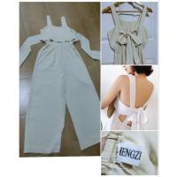 ราคา จั๊มสูทขายาวสีครีม โชว์หลัง ผูกโบว์หลัง งานป้ายนำเข้า ชุดไปทะเล ฟรีไซส์ สาวอวบใส่ได้ (19857845671)