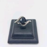 ราคา แหวนนิล แหวนเงินแท้ 925 บ่าข้างเพชรไขว้ ตัวเรือนชุบทองคำขาว (5524762393)