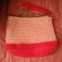 ราคา กระเป๋าถักสะพายข้าง สายเหล็กยาวสีชมพูน่ารักมากงานละเอียด (19588686961)