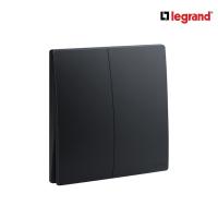ราคา Legrand สวิตช์ปุ่มกดแบบเด้งกลับ ขนาด 2ช่อง ไม่มีสัญลักษณ์ 2G 10A Push No Marking | Mallia Senses | Matt Black | 281042MB (22935504497)