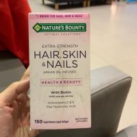 ราคา วิตามินบำรุง ผิว ผม เล็บ Nature's Bounty Hair Skin Nails Biotin 5000 mcg 150 เม็ด (2526856563)