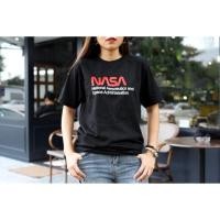 ราคา เสื้อยืดแฟชั่นผู้หญิง ผู้ชาย Nasa สีดำ (2441479839)