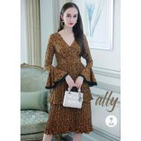 ราคา ฟรี EMS ชุดเดรสยาว งานป้าย Lady Ribbon Thailand เสื้อผ้าแฟชั่นผู้หญิง Dress Size L สีเหลือง พร้อมส่งสวยเหมือนแบบ (1102676135)